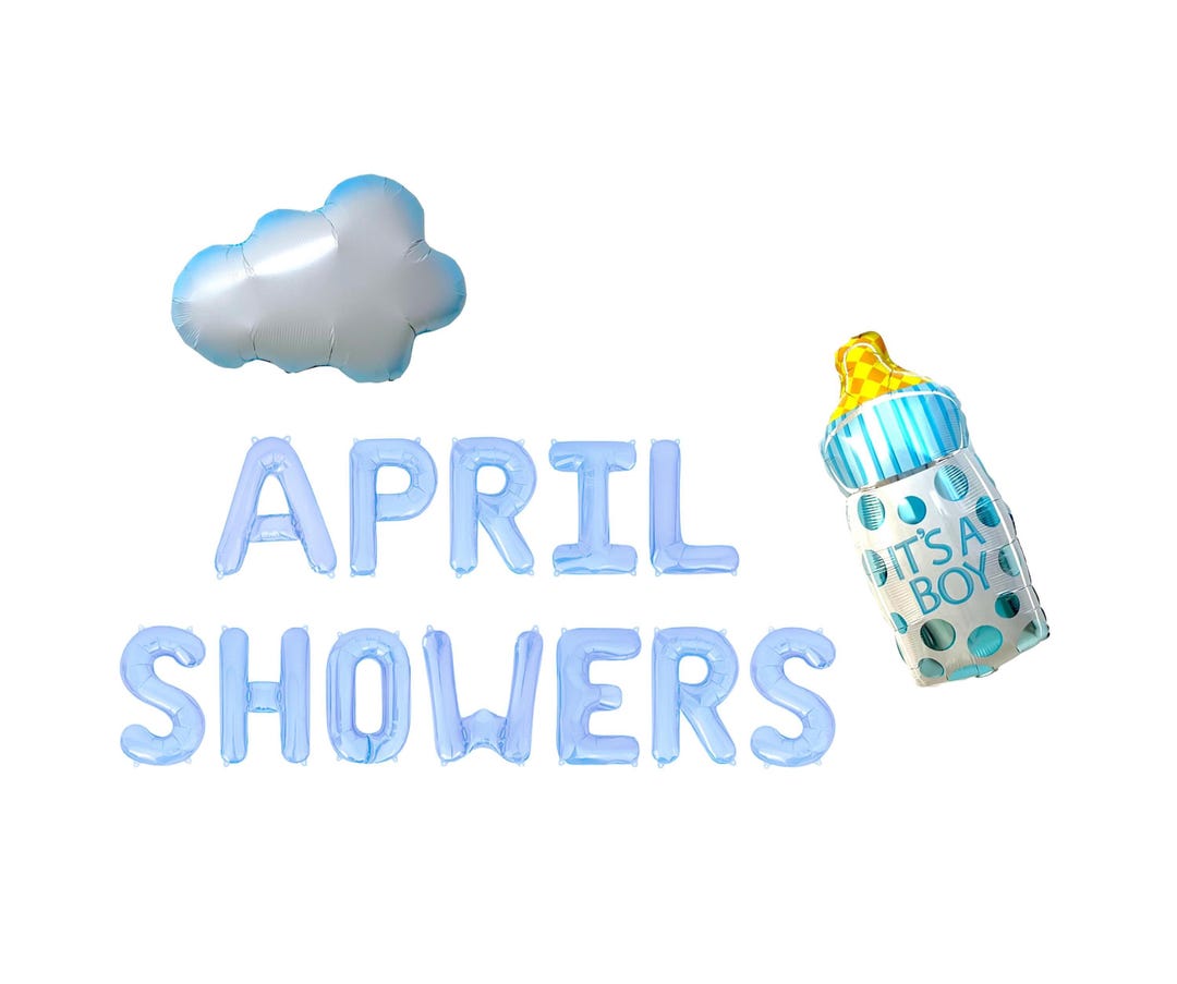 April Showers Letter Balloon Kit Spring Baby Shower Decorations Cloud ...