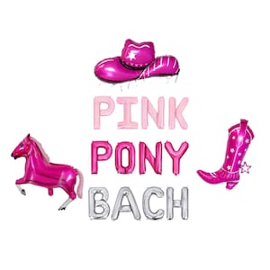 Pink Pony Bach Letter Balloon Kit Pink Pony Bachelorette Party Decorations Pink Pony Balloons Disco Cowgirl Nashville Bachelorette Party