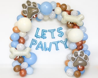 Dog Birthday Party Balloon Garland Kit Puppy Themed Party Decorations Lets Pawty Party Supplies Puppy Birthday Dog Birthday Decorations