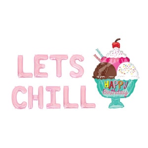 Lets Chill Balloon Banner Ice Cream Birthday Party Decorations Ice Cream Party Decor Kids Ice Cream Party IceCream Balloons Ice Cream Parlor