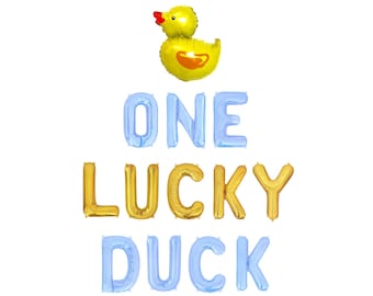 One Lucky Duck Letter Balloon Kit 1st Birthday Party Decorations Rubber Duck Balloons Bath Duck 1st Birthday Party Decor For Boys For Girls