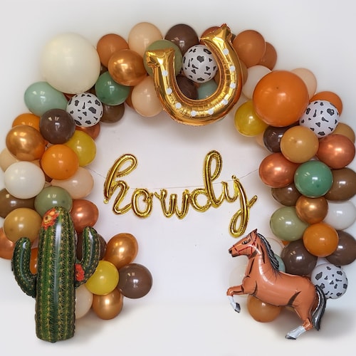 Wild West First Rodeo Birthday Party Decor For Boy Cowboy Balloon Garland DIY Balloon Arch Kit Western Themed Birthday Party Decorations