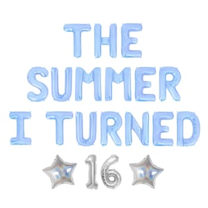 The Summer I Turned 16 Letter Balloon Kit Birthday Party Decorations 16th Birthday Balloons 16th Birthday Party Decorations Blue Pretty 16th