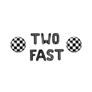 Two Fast Letter Balloon Kit 2nd Birthday Party Balloon Banner Second Birthday Party Decorations Race Car Birthday Racecar Birthday Party