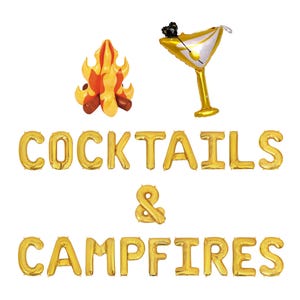 Cocktails & Campfires Letter Balloon Kit Bachelorette Party Decorations Martini Balloons Camp Bachelorette Camp Bach Camping Woods Martini