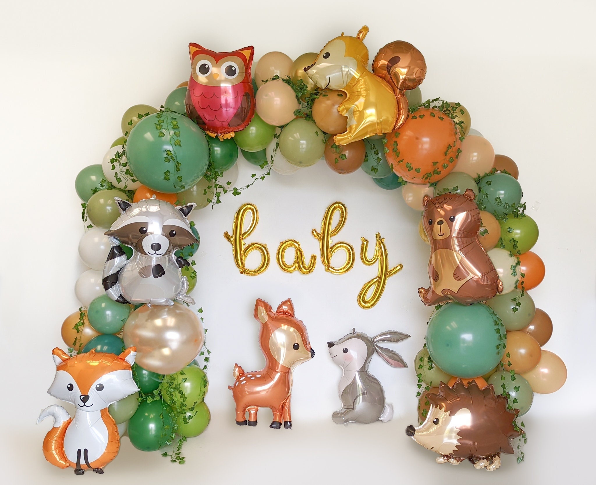 Woodland Baby Shower Balloon Arch Forest Critter Baby Shower Woods Birthday  Party Balloon Garland Camping Party Decorations Woodland Animals