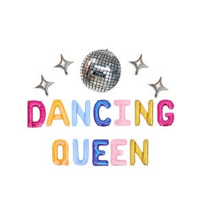 Dancing Queen Letter Balloon Kit Disco Birthday Party Balloon Banner Bachelorette Party Decorations Bride to Be Groovy Disco Party Decor