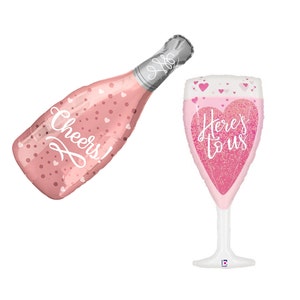 Valentines Day Party Balloons Champagne Bottle Glass Valentines Day Party Decorations Galentines Balloons Galentines Party Valentines Decor