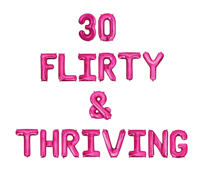 0 To 30 Real Quick Banner - Funny 30th Birthday Party Decor, Black Glitter Sign For 30th Birthday Celebration, Flirty & Thriving Theme - View #5