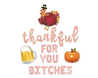 Friendsgiving Party Decor Friendsgiving 2022 Thanksgiving Balloons Happy Friendsgiving Banner Thanksgiving Party Decor Balloon Banner Funny