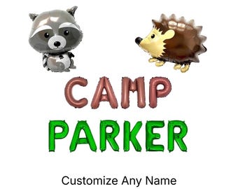 Camp Custom Name Letter Balloon Kit Kids Birthday Party Decorations Camp Balloons Camping Birthday Party Decor For Boys Camper Birthday