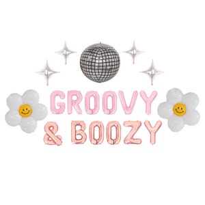 Groovy & Boozy Balloon Banner Dazed and Engaged Bachelorette Boozed and Confused Last Disco Bachelorette 60s 70s Bachelorette Birthday Party