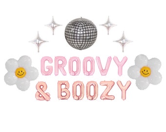 Groovy & Boozy Balloon Banner Dazed and Engaged Bachelorette Boozed and Confused Last Disco Bachelorette 60s 70s Bachelorette Birthday Party