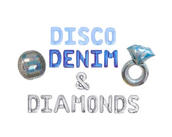 Disco Denim & Diamonds Letter Balloon Kit Disco Cowgirl Bachelorette Party Decorations Cowgirl Balloons Western Bachelorette Nashville Bach