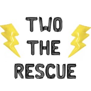 Two The Rescue Letter Balloon Kit 2nd Birthday Balloon Banner Boys Birthday Party Decor 2nd Birthday Party Supplies Fire Police Superhero