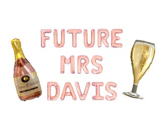 Future Mrs Custom Name Letter Balloon Kit Bridal Shower Balloon Banner Bridal Shower Decorations Miss to Mrs Balloons Bridal Brunch Decor