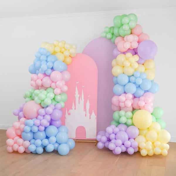 Magic Castle Birthday Party Decorations Princess Balloon Garland Once Upon A Time Balloon Arch Decor for Girls Babyland Theme Park Decor