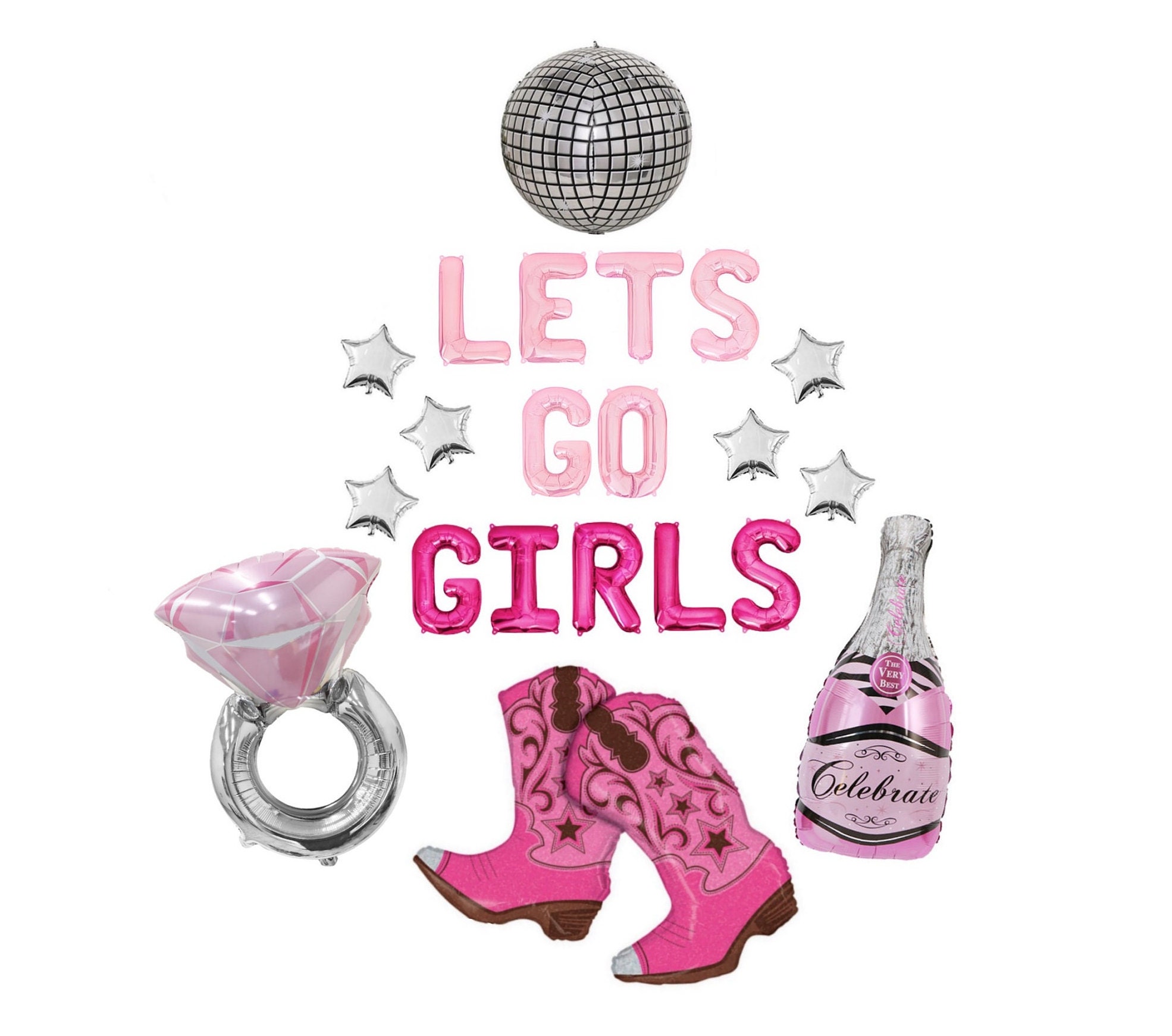 Lets Go Girls Balloon Banner Last Rodeo Bachelorette Nashville Etsy Norway