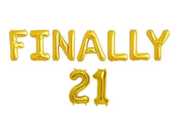 Finally 21 Balloons 21st Birthday Balloons 21st Birthday Decorations Birthday Banner 21st Birthday Decor 21st Birthday Party Decorations