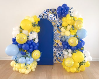 Amalfi Coast Bridal Shower Decorations Italy Balloon Arch Lemon Baby Shower Party Decor Italian Yellow Blue Tile Mediterranean Capri Garland