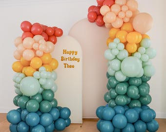 Retro Rainbow Birthday Party Decorations Vintage Rainbow Balloon Garland Groovy Balloon Arch Decor for Boys for Girls Retro Party Supplies