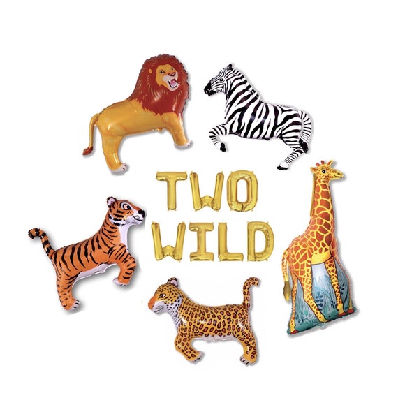 Two Wild Balloons Jungle Themed 2nd Birthday Party Decorations Safari Second Birthday Safari Themed Birthday Jungle Themed Birthday Party