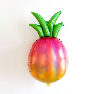 Pineapple Holographic Balloon Pineapple Balloon Luau Tropical Beach Bach Decorations Beach Bach Balloon Palm Springs Bachelorette Miami Bach