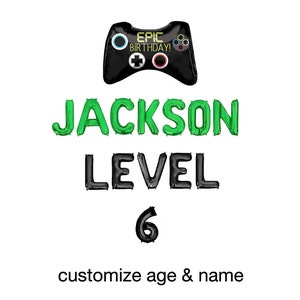 Video Game Birthday Custom Name Balloon Banner Gaming Party Decor Video Gamer Party Decor Birthday Party Kids Video Game Party Decorations