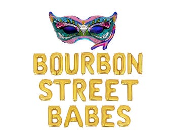 Bourbon Street Babes Balloons NOLA Bachelorette Decorations New Orleans Bach NOLA Bachlorette Party Mardi Gras Bachelorette Decor Banner