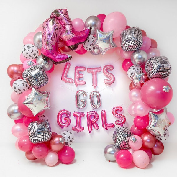 Disco Cowgirl Bachelorette Balloon Garland Nashville Bachelorette Cowgirl Bachelorette Party Space Cowgirl Lets Go Girls Austin Disco Arch