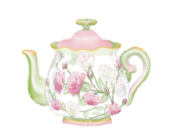 Teapot Balloon Tea Party Bridal Shower Decor Regency Birthday Party Balloons Onederland Wonderland Party Supplies Mad Tea Party Decorations