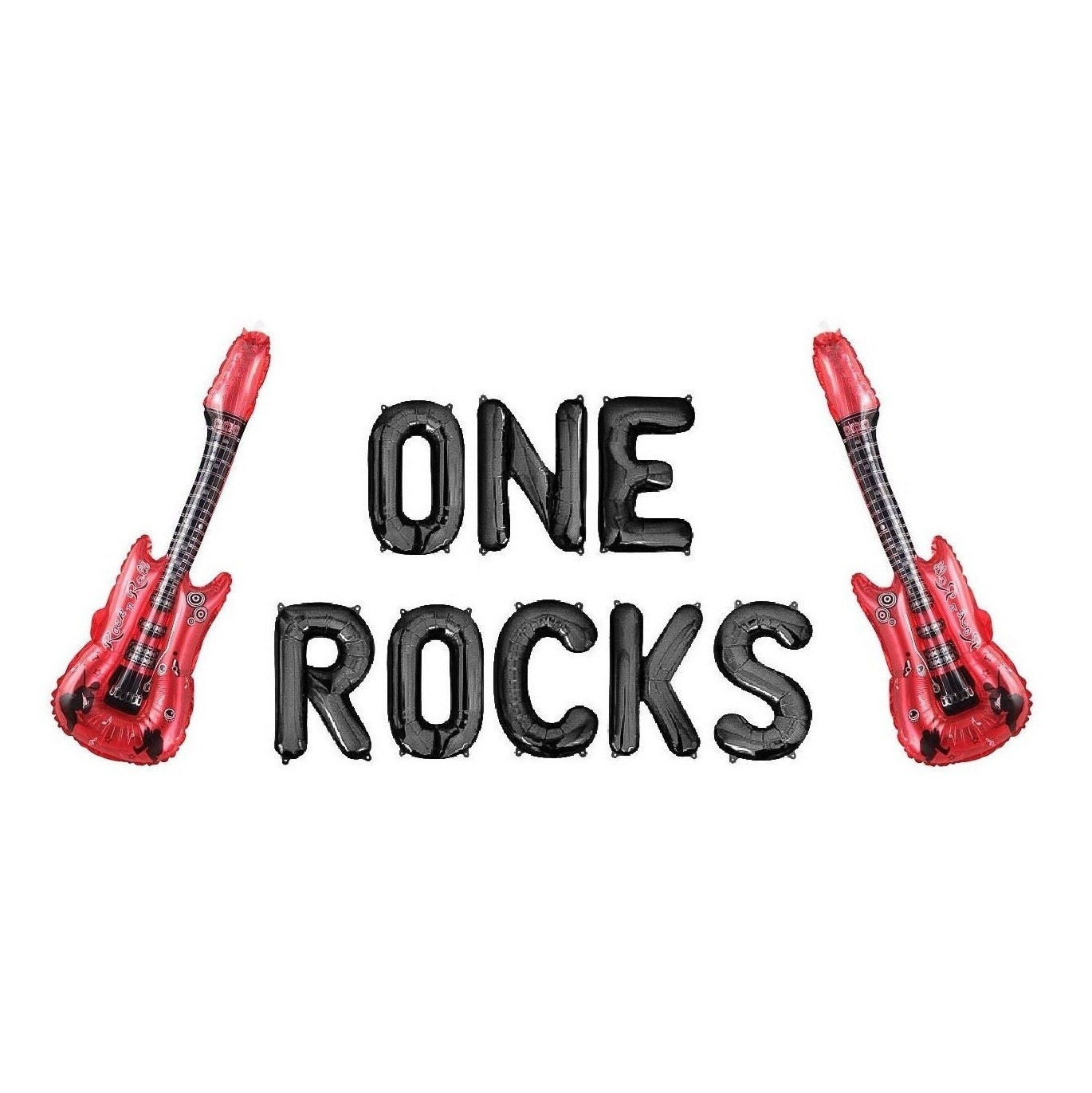  Rock And Roll Party Decorations，Rock And Roll Decor，Rock N Roll  Birthday Party Supplies，Include Rock N Roll Banner Guitar Foil Balloon Rock  Star Ballon Cake Topper : Toys & Games