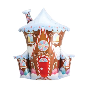 Gingerbread House Balloon Christmas Balloons Winter Balloons Christmas Party Decorations Christmas Birthday Party Decor Merry Friendsmas