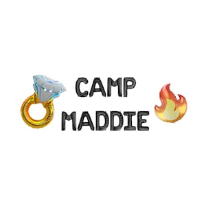 Camp Custom Name Letter Balloon Kit Bachelorette Party Balloon Banner Bachelorette Party Decorations Camp Bach Party Summer Camp Bach Theme