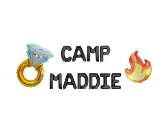 Camp Custom Name Letter Balloon Kit Bachelorette Party Balloon Banner Bachelorette Party Decorations Camp Bach Party Summer Camp Bach Theme