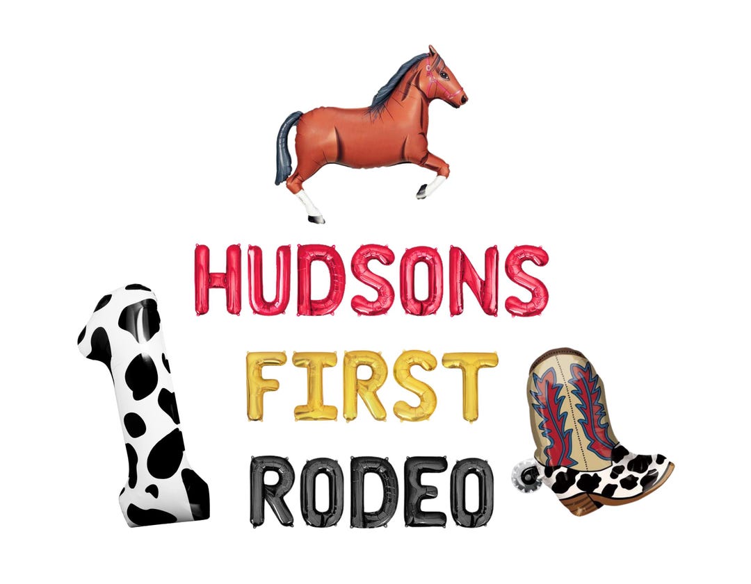 First Rodeo Custom Name Letter Balloon Kit Rodeo 1st Birthday Party ...
