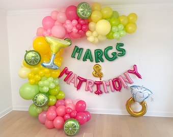 Margs and Matrimony Bachelorette Party Margarita Balloons Margs & Matrimony Balloon Arch Garland Decorations Margarita Decor Birthday Favors