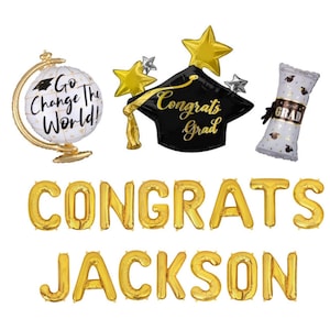 Congrats Grad Custom Balloon Banner Graduation Party Decorations Congrats Grad Decorations Grad Party Decor High School Grad College Grad
