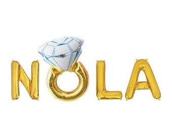 NOLA Balloon Banner NOLA Bachelorette Decorations New Orleans Bach NOLA Bachlorette Party Mardi Gras Bachelorette Decor Banner Nola Birthday