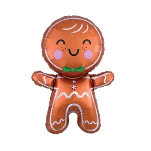 Gingerbread Man Balloon Christmas Balloons Winter Balloons Christmas Party Decorations Christmas Birthday Party Decor Merry Friendsmas