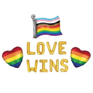 Love Wins Balloon Banner Gay Pride Flag Gay Pride Decor Gay Pride Month Pride Party Decorations Pride Party Decor Progress Flag Rainbow