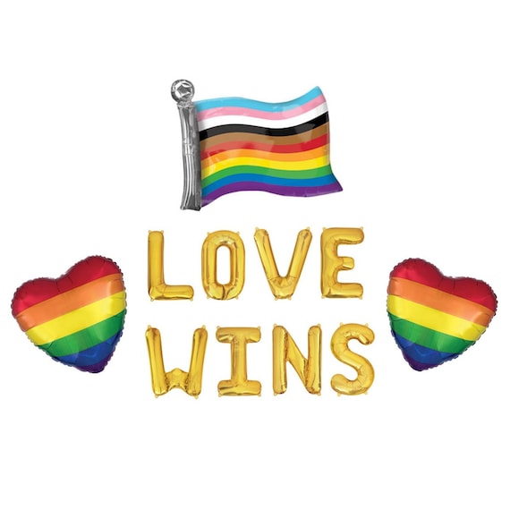 Love Wins Balloon Banner Gay Pride Flag Gay Pride Decor Gay | Etsy