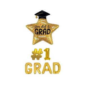 Graduation Balloons College Graduation Party Decor Balloon Letters High School Graduation College #1 Grad Party Decorations Balloon Banner