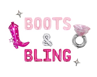 Boots & Bling Letter Balloon Kit Disco Cowgirl Bachelorette Party Decorations Cowgirl Balloons Disco Cowgirl Nashville Bachelorette Party