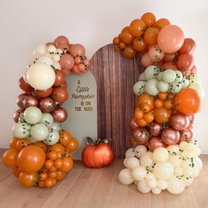 Little Pumpkin Baby Shower Decorations Fall Baby Shower Pumpkin Baby Shower Decor Fall Balloon Arch Balloon Garland Pumpkin 1st Birthday