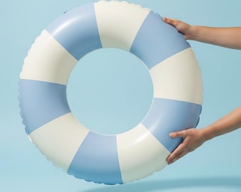 Blue and White Striped Pool Float Coastal Inflatable Inner Tube Bachelorette Party Supplies Last Toast On The Coast Bach Decor Coastal Beach