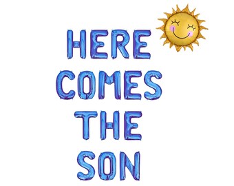 Here Comes The Son Letter Balloon Kit Sun Baby Shower Decorations Sun Balloons Boys Sun Baby Shower Decor Sun Baby Shower Supplies For Boys