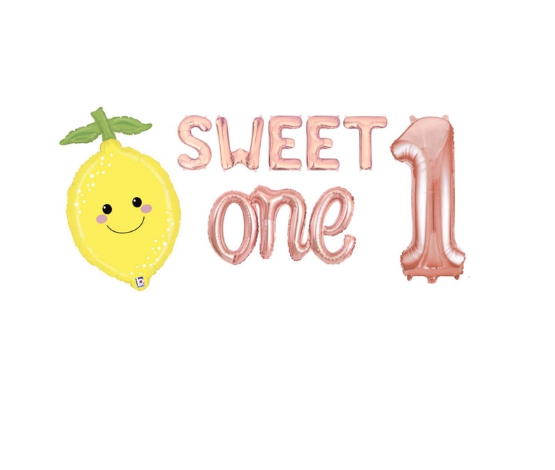 Lemon First Birthday Lemon Balloons Sweet Lemonade Birthday Etsy