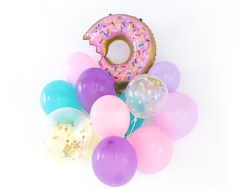 Donut Grow Up Party Donut Balloons Donut Balloon Bouquet Kit Donut Birthday Party Balloons Donut Latex Balloons Donut Themed Birthday