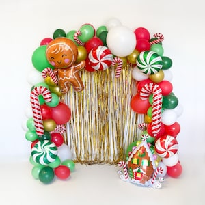 Christmas Balloon Garland Christmas Party Friendsmas Balloon Garland Gingerbread Candy Cane Balloon Arch Winter Red Green Christmas Party